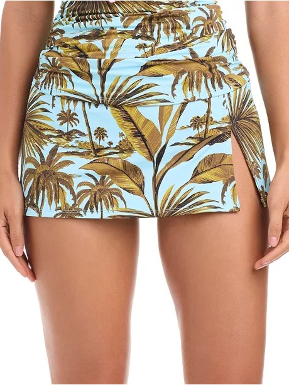 Bleu Rod Beattie NWT Women's Lotus Printed Swim Skirted Hipster size 8